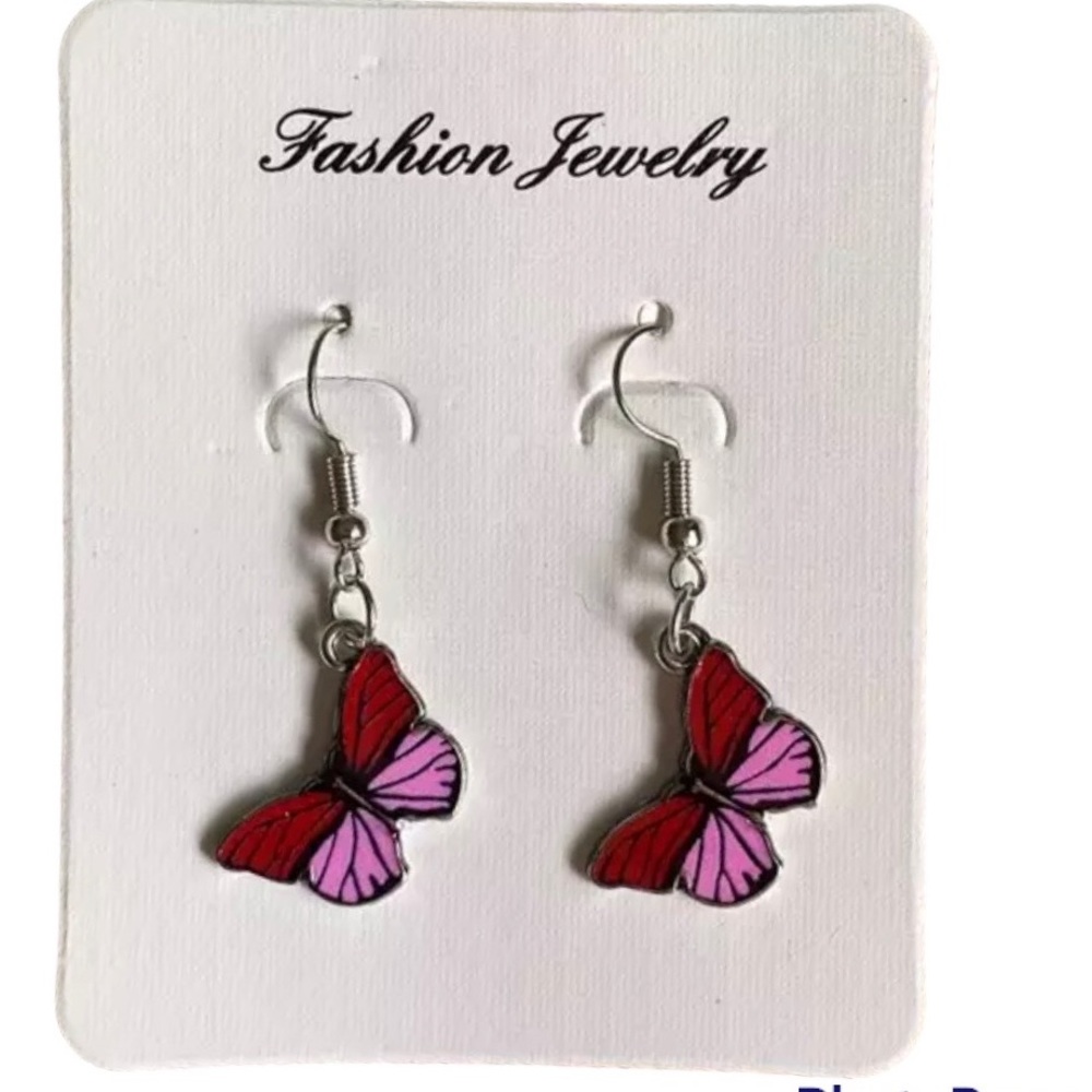 Monarch Pink Butterfly Earrings jewelry MS symbol
